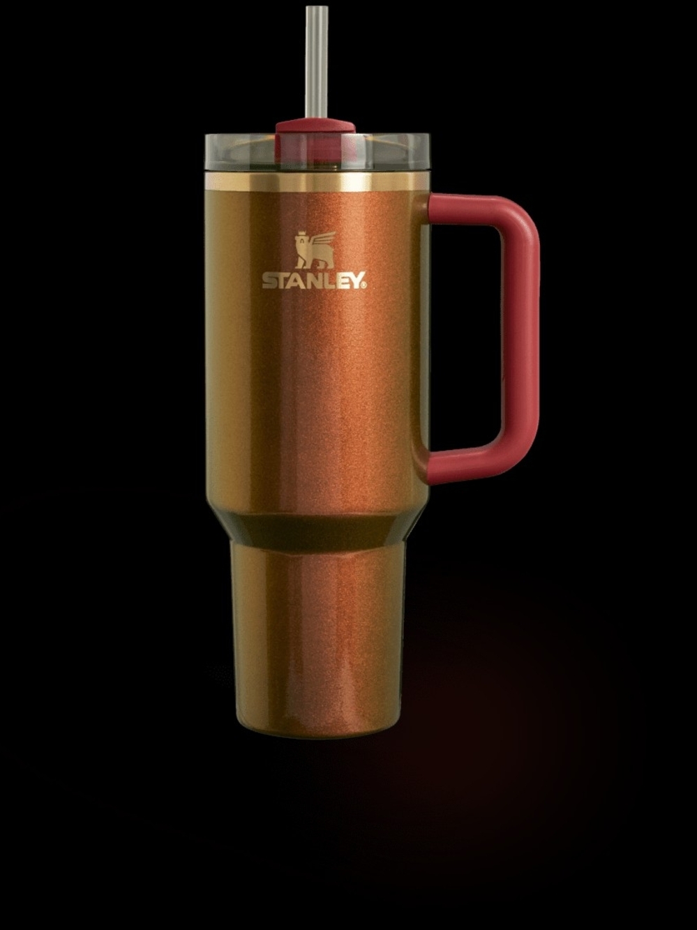 Stanley Copper Metallic Tumbler with Red Handle and Lid Accent | Country Gold